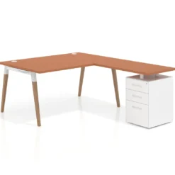 Mesa de dirección con cajones Arki fondo 100cm, frontales de metal