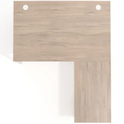 Mesa de dirección en L con cajones Kube, fondo 100, frontales melamina, estructura blanca