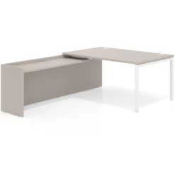 Mesa de dirección en L Kube fondo 100cm con ala WorkPlus estructura blanco