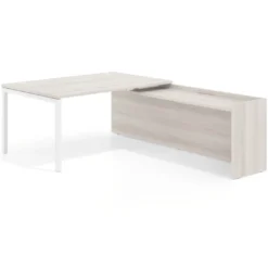 Mesa de dirección en L Kube fondo 100cm con ala WorkPlus estructura blanco