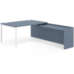 Mesa de dirección en L Kube fondo 100cm con ala WorkPlus estructura blanco