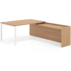 Mesa de dirección en L Kube fondo 100cm con ala WorkPlus estructura blanco