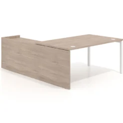 Mesa de dirección en L Kube fondo 100cm con ala WorkPlus estructura blanco