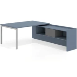 Mesa de dirección en L Kube fondo 100cm con ala+cajones WorkPlus estructura aluminio