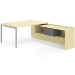Mesa de dirección en L Kube fondo 100cm con ala+cajones WorkPlus estructura aluminio