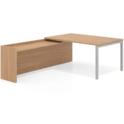 Mesa de dirección en L Kube fondo 100cm con ala WorkPlus estructura aluminio