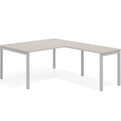 Mesa de dirección en L Kube fondo 100cm con ala WorkPlus estructura aluminio