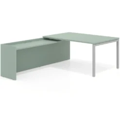 Mesa de dirección en L Kube fondo 100cm con ala WorkPlus estructura aluminio