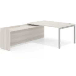 Mesa de dirección en L Kube fondo 100cm con ala WorkPlus estructura aluminio