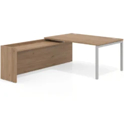 Mesa de dirección en L Kube fondo 100cm con ala WorkPlus estructura aluminio