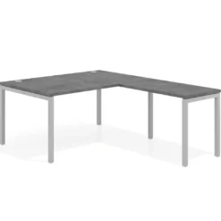 Mesa de dirección en L Kube fondo 100 con ala ancha, estructura aluminio