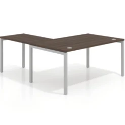 Mesa de dirección en L Kube fondo 100cm con ala WorkPlus estructura aluminio