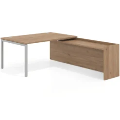Mesa de dirección en L Kube fondo 100cm con ala WorkPlus estructura aluminio