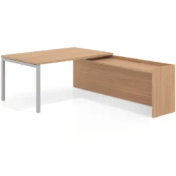 Mesa de dirección en L Kube fondo 100cm con ala WorkPlus estructura aluminio