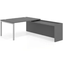 Mesa de dirección en L Kube fondo 100cm con ala WorkPlus estructura aluminio