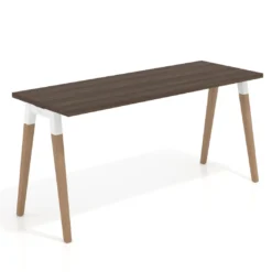 Mesa de escritorio Arki, patas de madera maciza, fondo 60cm