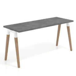 Mesa de escritorio Arki, patas de madera maciza, fondo 60cm