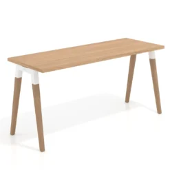 Mesa de escritorio Arki, patas de madera maciza, fondo 60cm