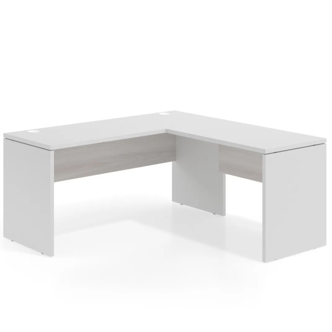 Mesa de Escritorio con ala Work Plus fondo 60 estructura blanco mate