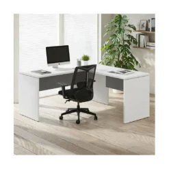Mesa de Escritorio con ala Work Plus fondo 60 estructura blanco mate
