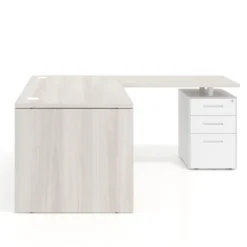 Mesa de escritorio con cajones Work fondo 80, frontales metal, estructura bicolor