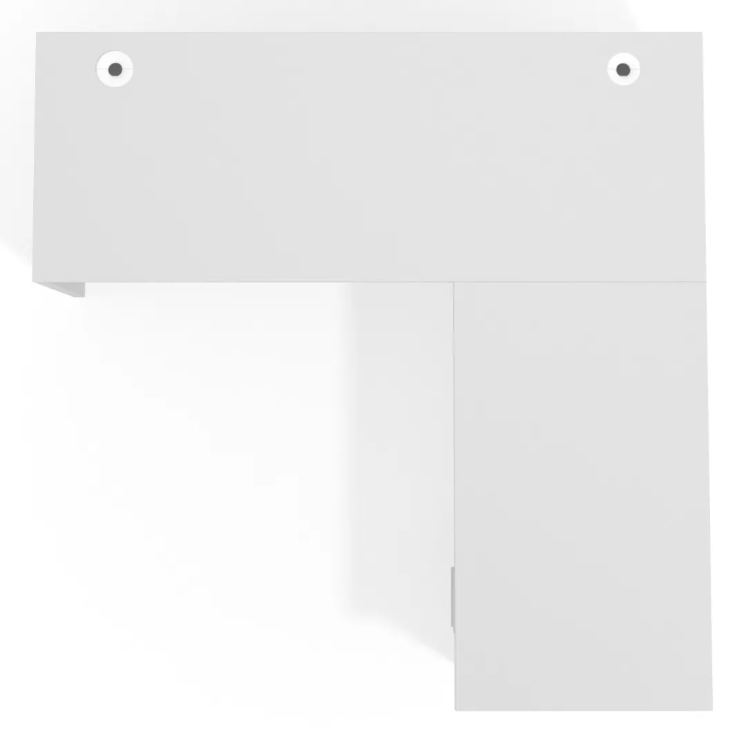 Mesa de Escritorio con cajones en L Work Plus fondo 60, frontales melamina estructura blanco mate