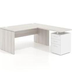 Mesa de escritorio con cajones Work fondo 80, frontales metal, estructura monocolor