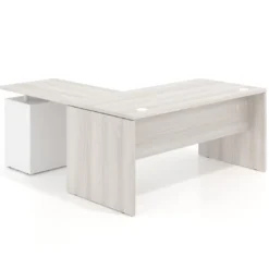 Mesa de escritorio con cajones Work fondo 80, frontales metal, estructura monocolor