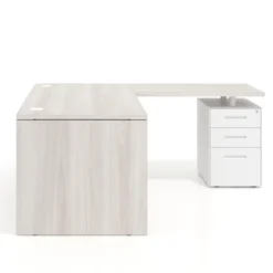 Mesa de escritorio con cajones Work fondo 80, frontales metal, estructura monocolor