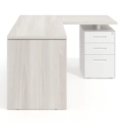 Mesa de escritorio con cajones Work fondo 60, frontales metal, estructura monocolor