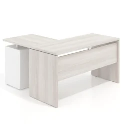 Mesa de escritorio con cajones Work fondo 60, frontales metal, estructura monocolor