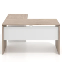 Mesa de escritorio con cajones Work fondo 60, frontales metal, estructura bicolor