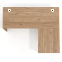 Mesa de Escritorio con cajones en L Work Plus fondo 60, frontales de metal estructura blanco mate