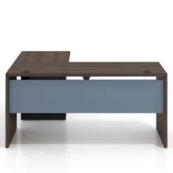 Mesa de Escritorio con cajones en L Work Plus, ala corta, fondo 60, frontales de metal estructura mistral