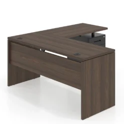 Mesa de Escritorio con cajones en L Work Plus fondo 60, frontales melamina estructura mistral
