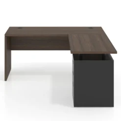 Mesa de Escritorio con cajones en L Work Plus fondo 60, frontales melamina estructura mistral