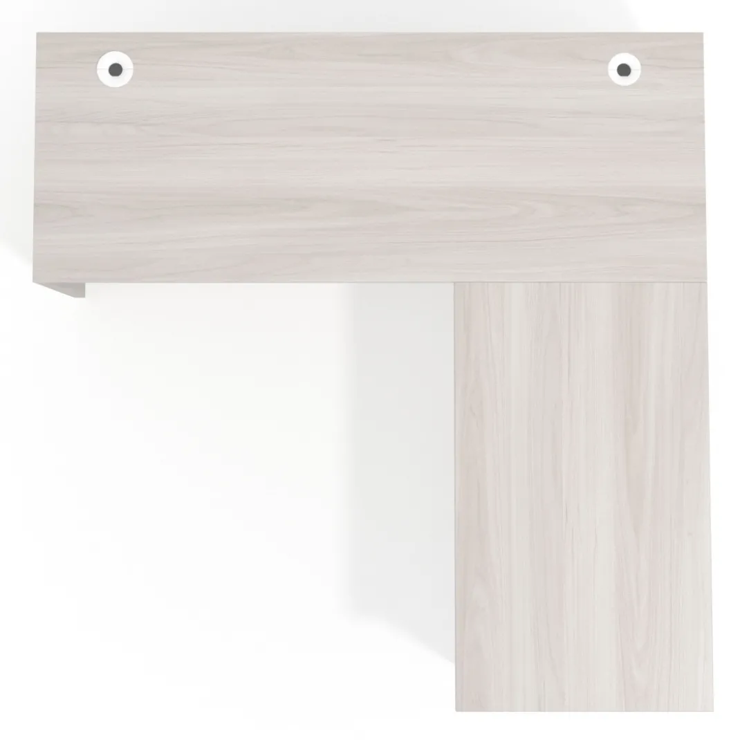 Mesa de Escritorio con cajones en L Work Plus fondo 60, frontales melamina diseño bicolor