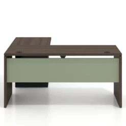 Mesa de Escritorio con cajones en L Work Plus, ala corta, fondo 60, frontales melamina estructura mistral