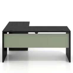 Mesa de Escritorio con cajones en L Work Plus, ala corta, fondo 60, frontales melamina estructura bocamina