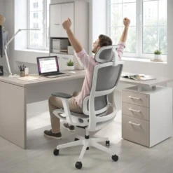 Mesa de Escritorio con cajones en L Work Plus, ala corta, fondo 60, frontales melamina estructura bocamina