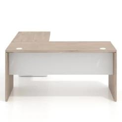 Mesa de escritorio con cajones Work fondo 68, frontales metal, estructura bicolor