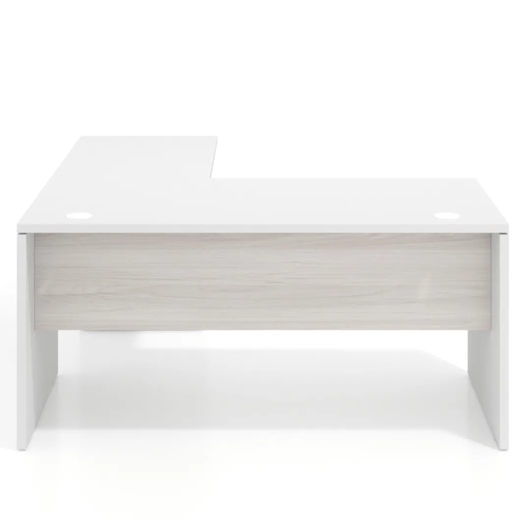 Mesa de escritorio con cajones Work fondo 80, frontales metal, estructura bicolor