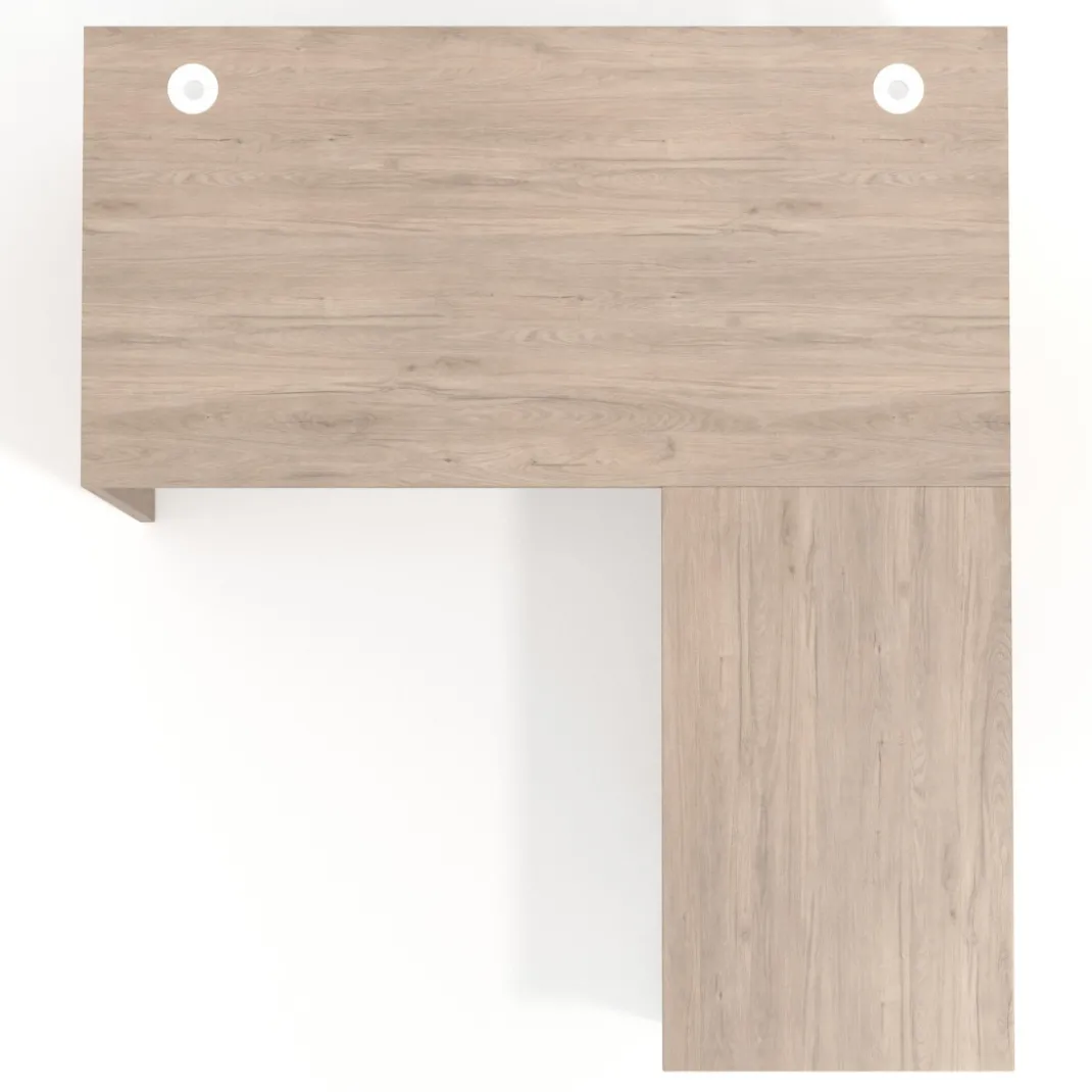 Mesa de escritorio con cajones Work fondo 80, frontales metal, estructura bicolor