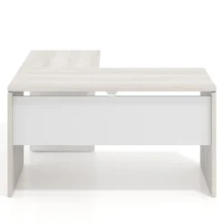 Mesa de escritorio con cajones Work fondo 60, frontales metal, estructura bicolor