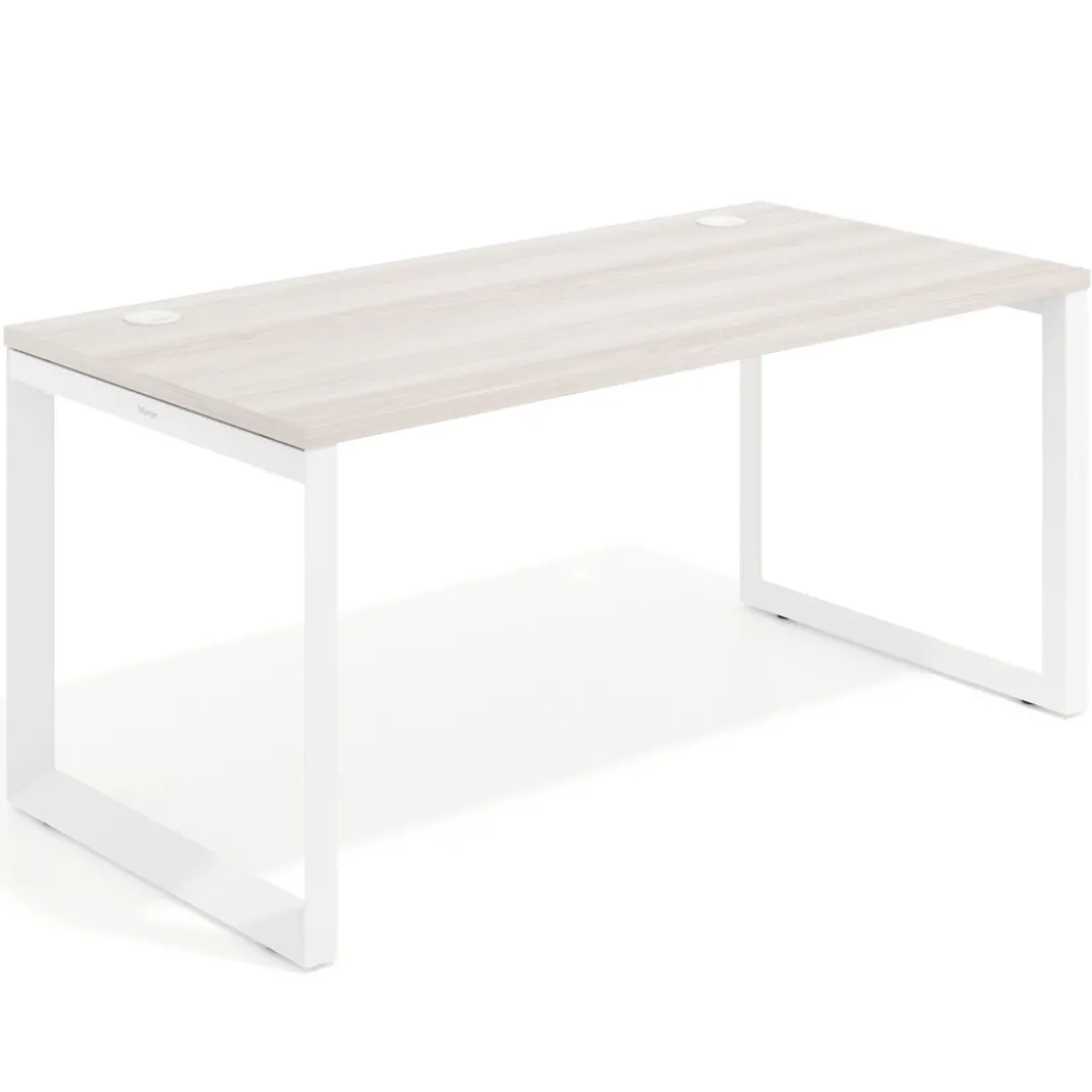 Mesa de escritorio Delta, fondo 80cm, estructura blanca