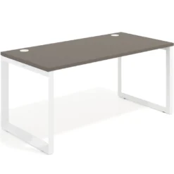 Mesa de escritorio Delta, fondo 80cm, estructura blanca