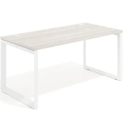 Mesa de escritorio Delta, fondo 80cm, estructura blanca
