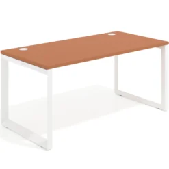 Mesa de escritorio Delta, fondo 80cm, estructura blanca