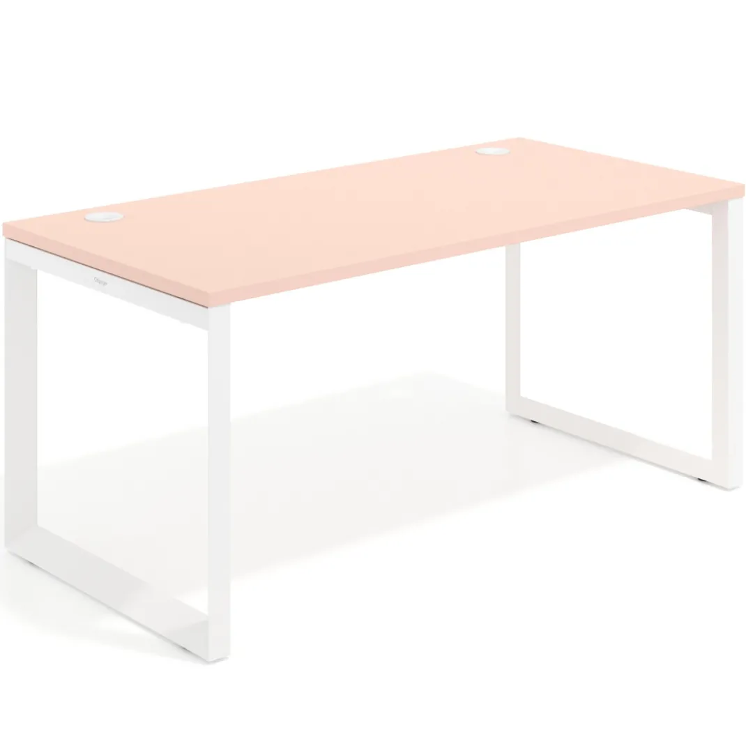 Mesa de escritorio Delta, fondo 80cm, estructura blanca