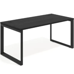 Mesa de escritorio Delta, fondo 80cm, estructura negra